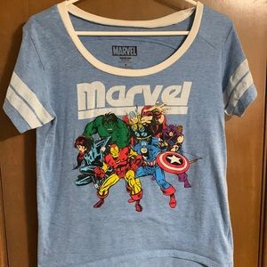 Marvel Scoop Neck Short Sleeve Tee Shirt